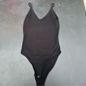 American Eagle Outfitters Black V-Neck Bodysuit